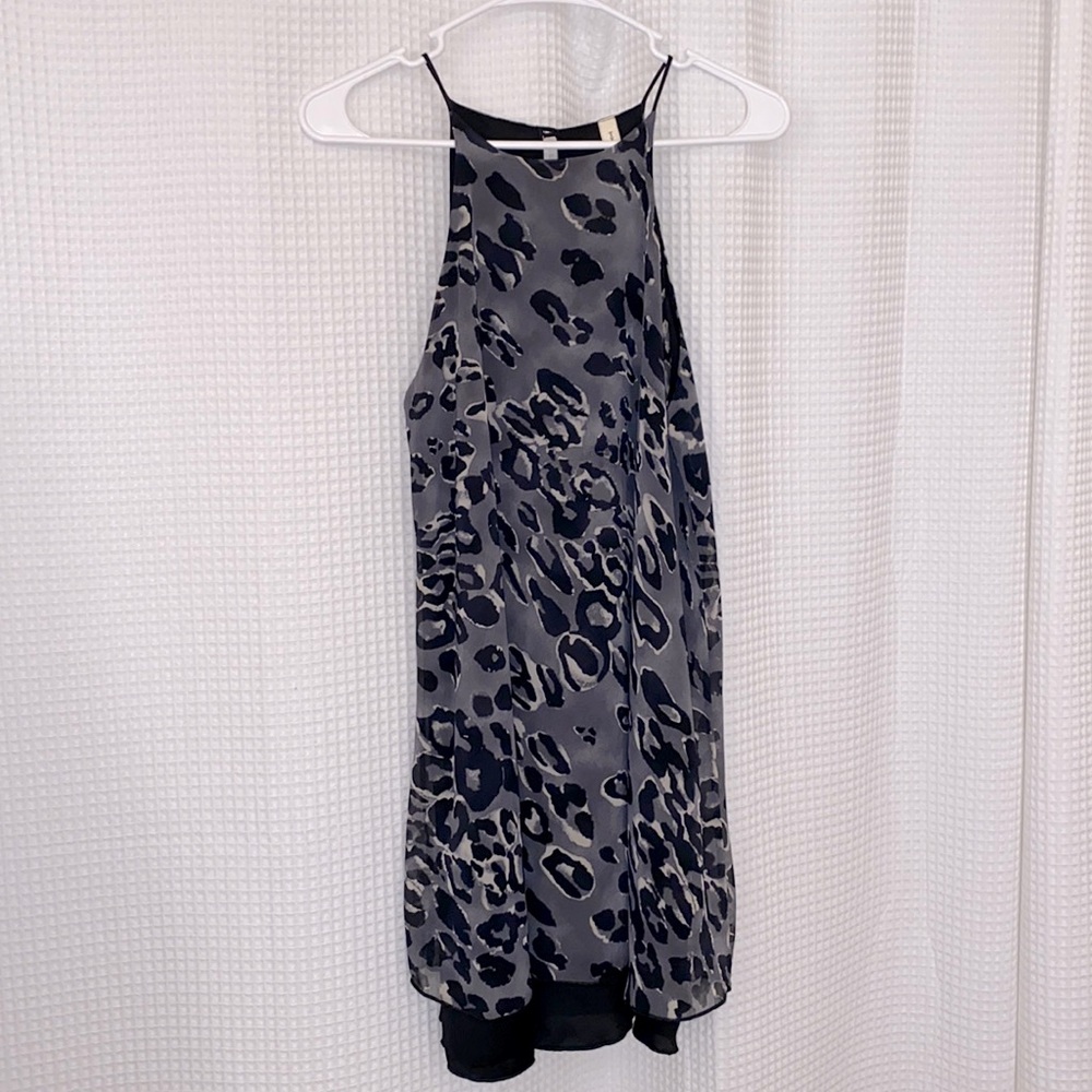 Black leopard dress